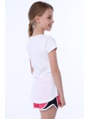 Tricou fete cu amprente, alb, NDZ8254 - Magazin online - Boutique